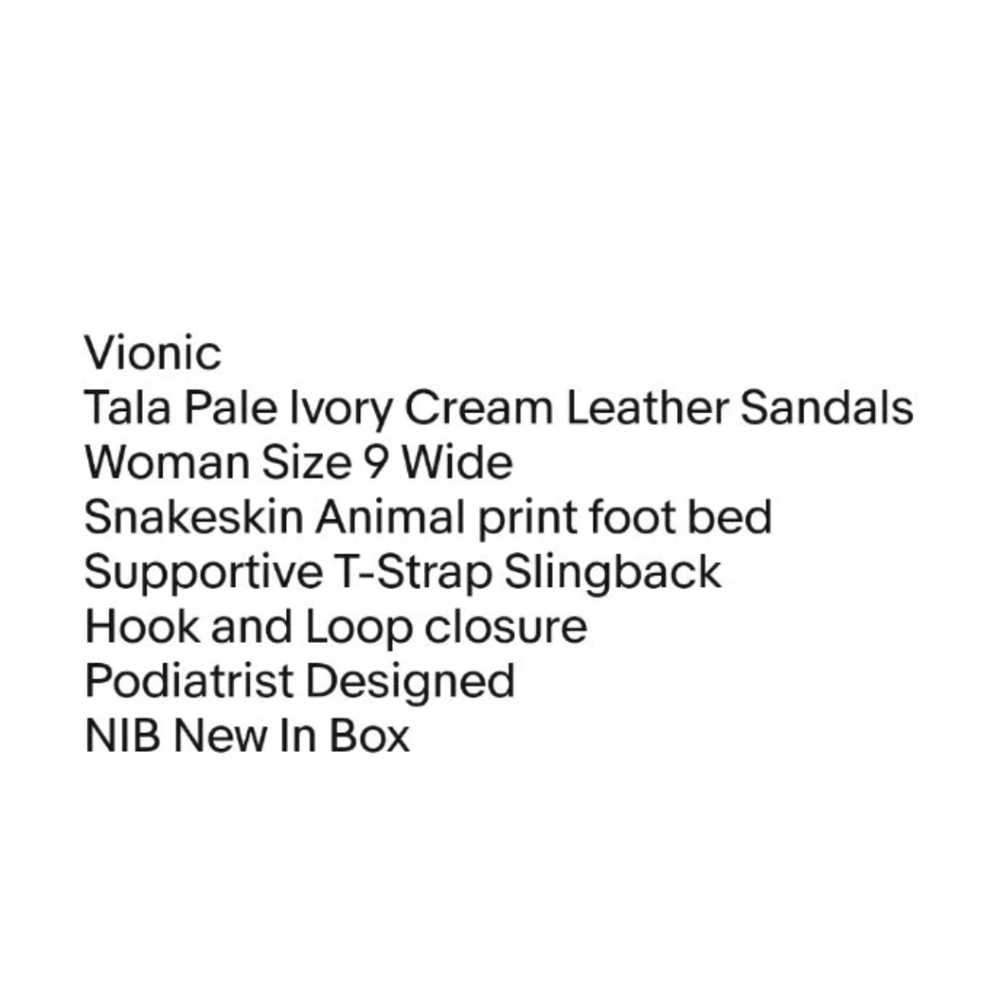 Vionic Tala Pale Leather Sandals Woman 9 Wide Supportive T-Strap Slingback NIB - Picture 7 of 8
